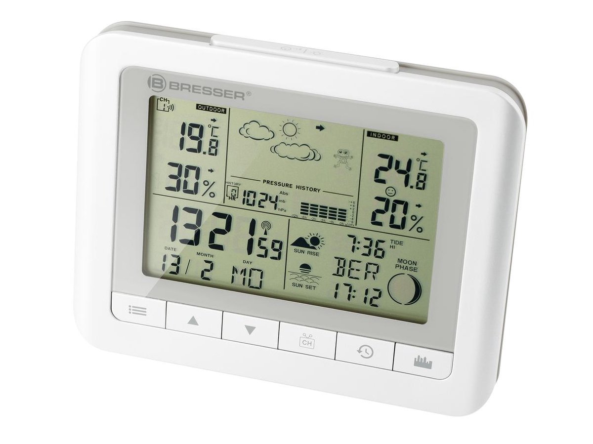 Bresser Weerstation Temeotrend Wf 16,5 X 3 X 13 Cm 3-delig - Blanco