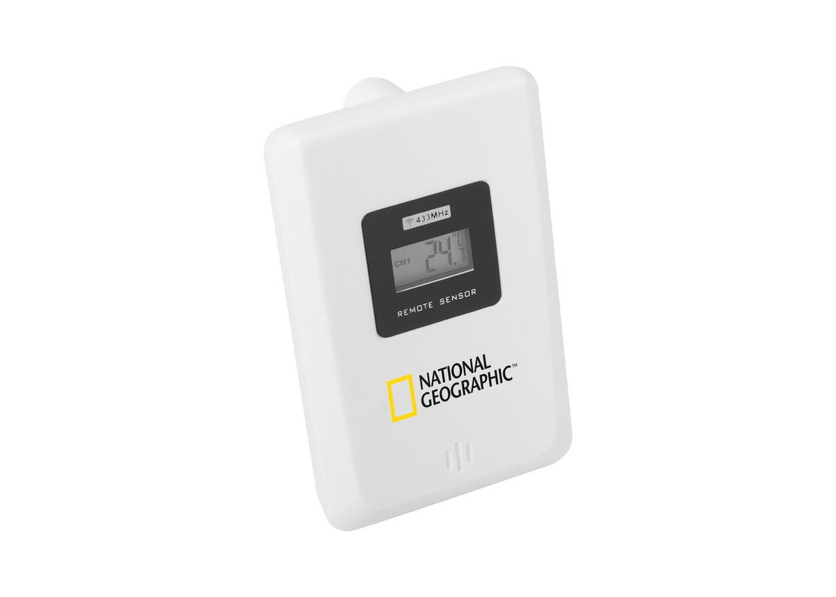 National Geographic Weerstation Transparant 14 Cm 2-delig - Zwart
