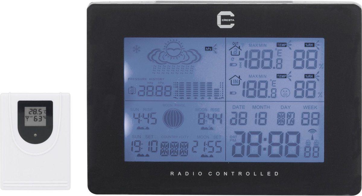 Cresta Care Dtx370s Digitaal Weerstation - Zwart