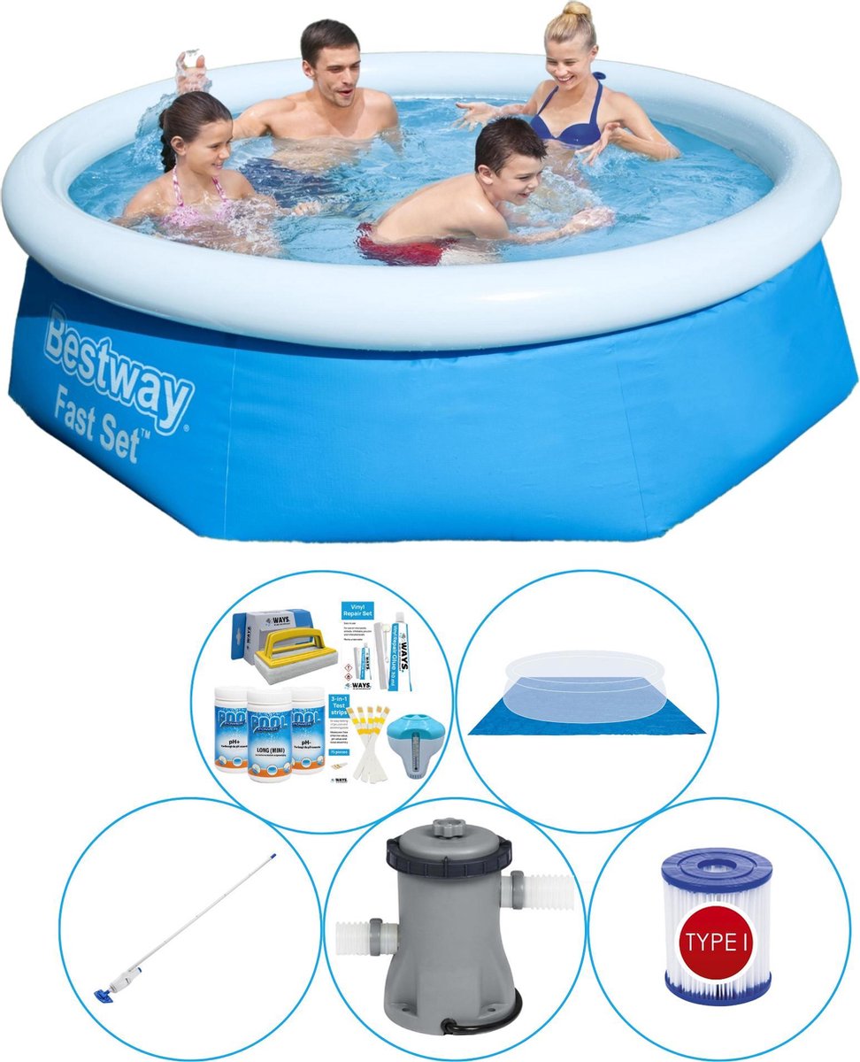 Bestway Fast Set Rond 244x66 Cm - 6-delig - Zwembad Super Deal - Blauw