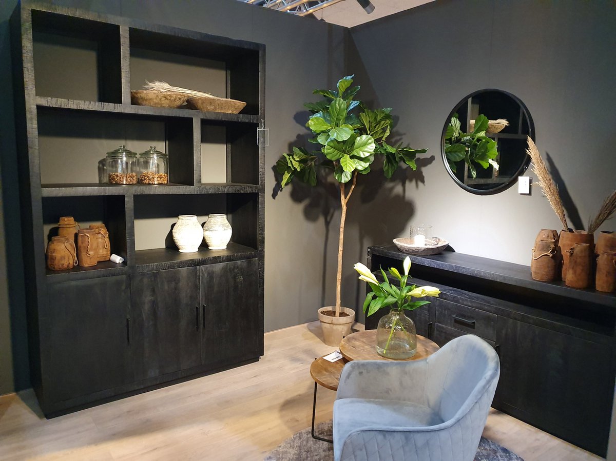 Livingfurn - Kabinetkast - Jaxx 145cm - Zwart