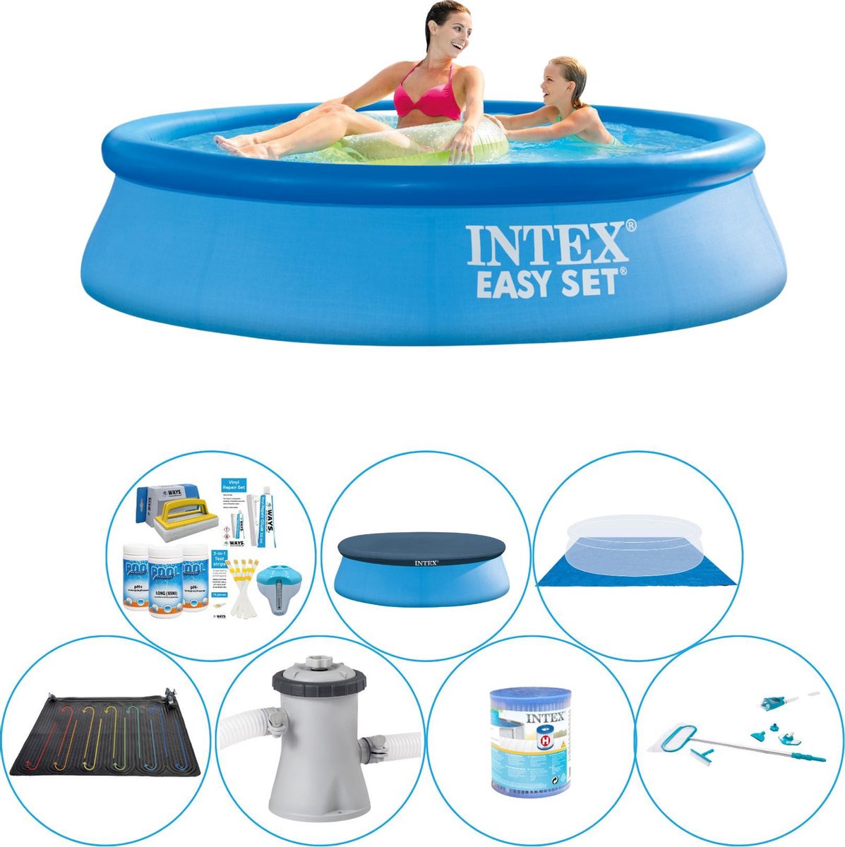 Intex Easy Set Rond 244x61 Cm - Zwembad Set - Blauw