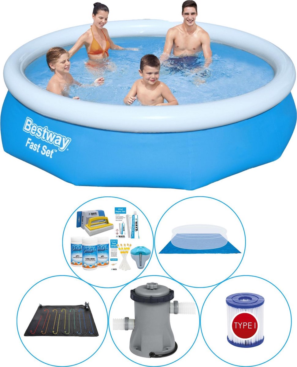 Bestway Fast Set Rond 305x76 Cm - 6-delig - Zwembad Combi Deal - Blauw