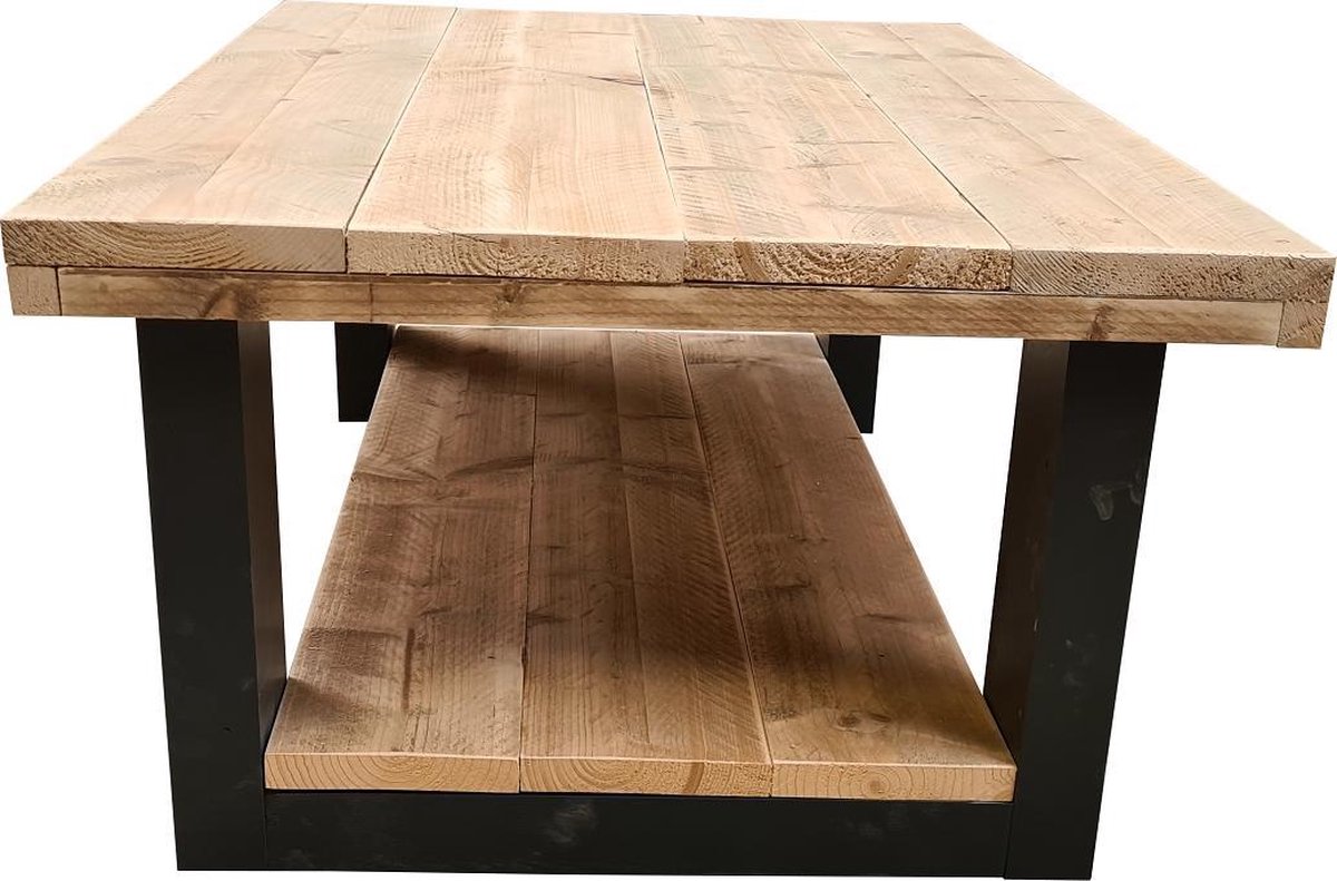 Wood4you - Salontafel New England - Steigerhout 120lx72dx43h Dubbel - Bruin