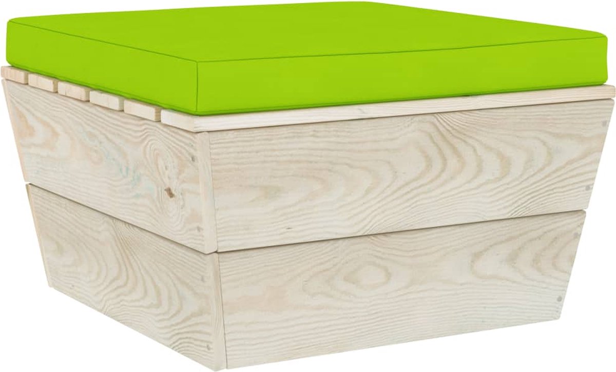 Vidaxl 3-delige Loungeset Met Kussens Pallet Vurenhout - Groen