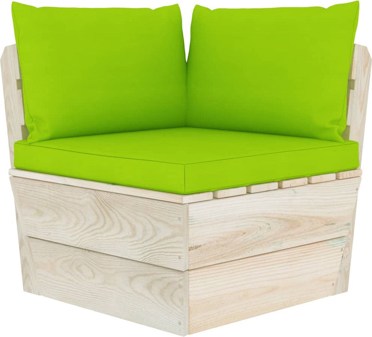 Vidaxl 3-delige Loungeset Met Kussens Pallet Vurenhout - Groen