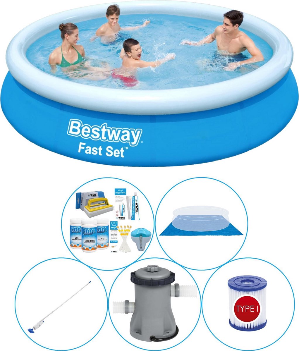 Bestway Fast Set Rond 366x76 Cm - 6-delig - Zwembad Super Deal - Blauw