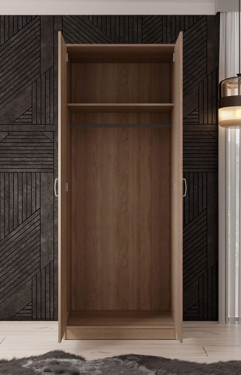 Meubella - Kledingkast Heaven - Eiken - 80 Cm - Bruin