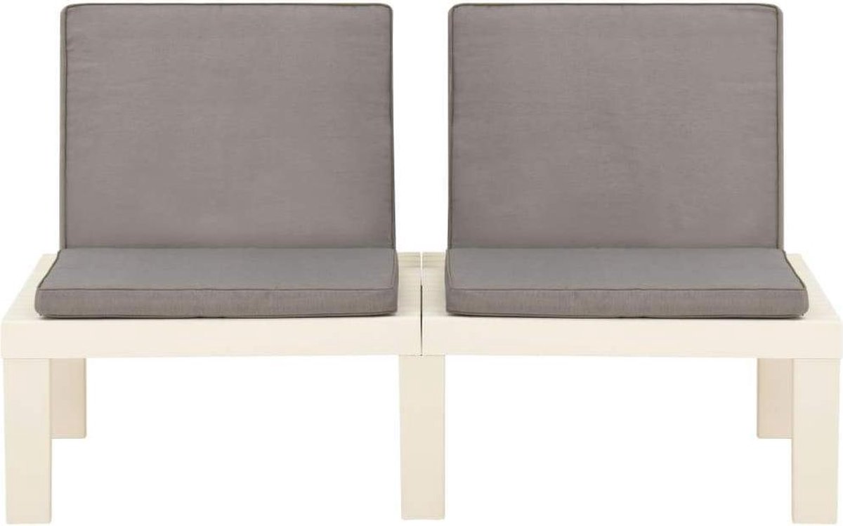 Vidaxl 3-delige Loungeset Met Kussens Kunststof - Wit