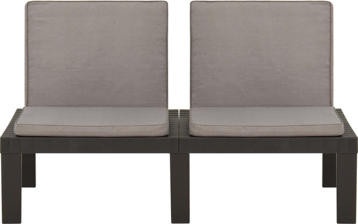 Vidaxl 6-delige Loungeset Met Kussens Kunststof - Grijs