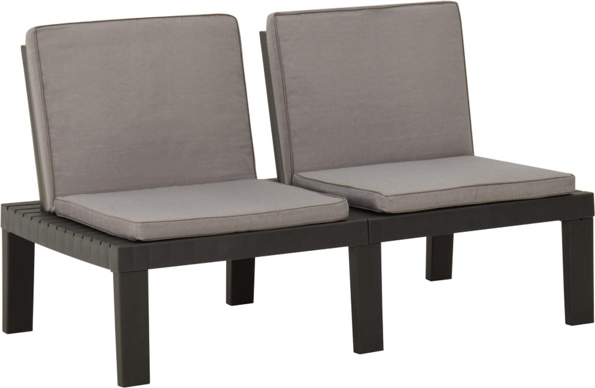 Vidaxl 6-delige Loungeset Met Kussens Kunststof - Grijs