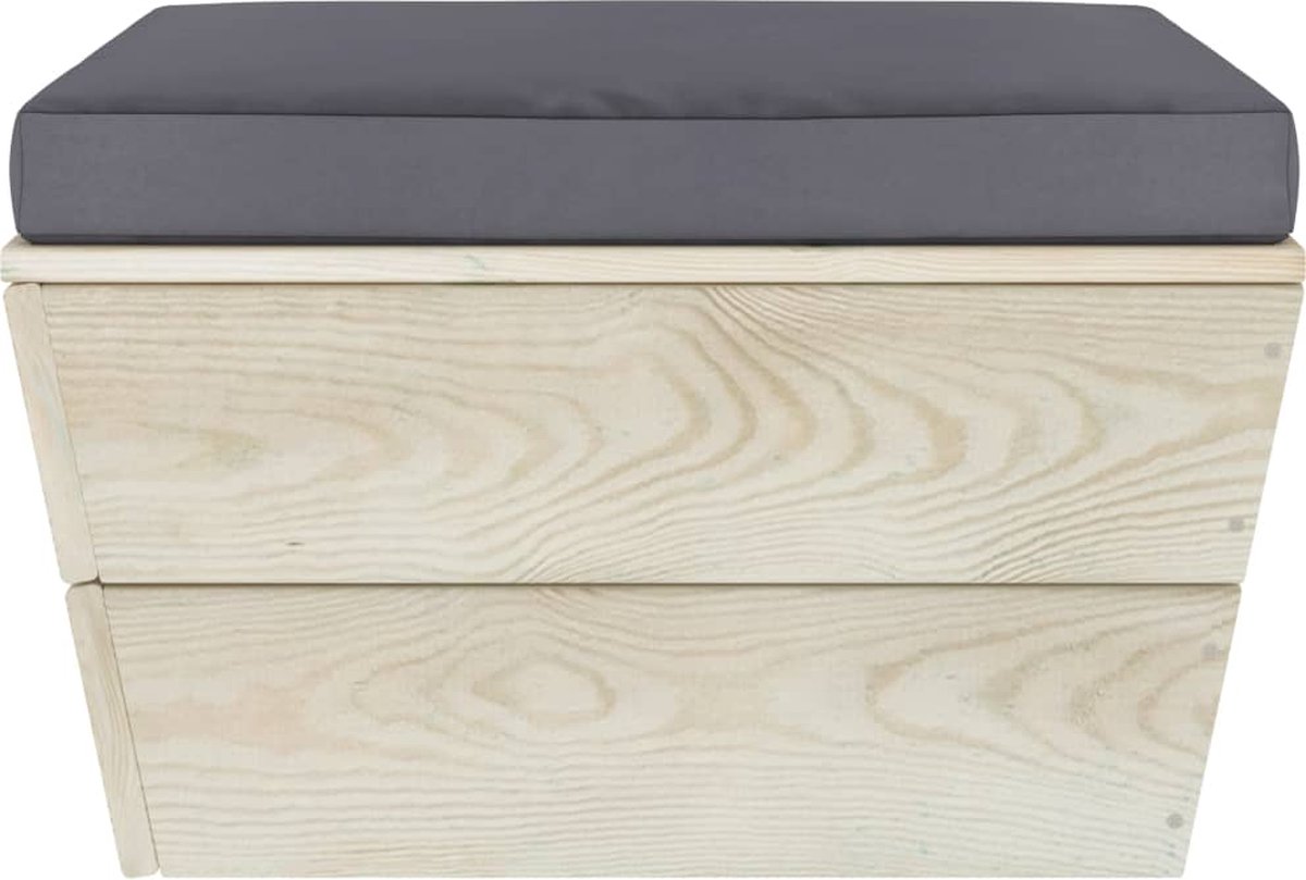 Vidaxl 6-delige Loungeset Met Kussens Pallet Vurenhout - Grijs