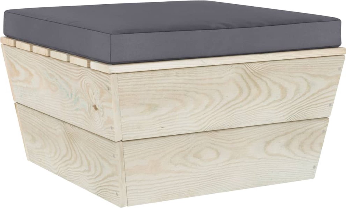 Vidaxl 6-delige Loungeset Met Kussens Pallet Vurenhout - Grijs