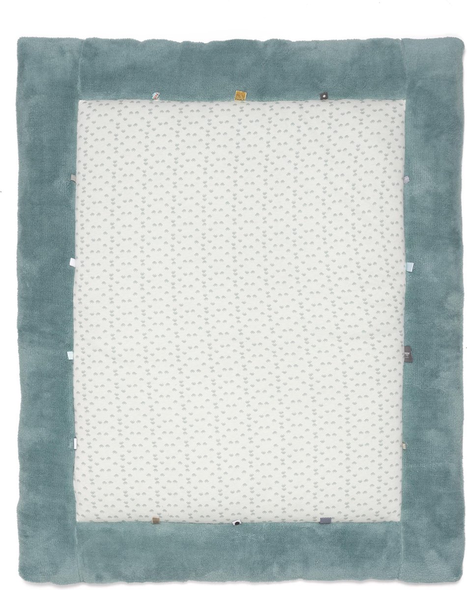 Snoozebaby Boxkleed Gray Mist 75 X 95 Cm Katoengrijs - Blauw