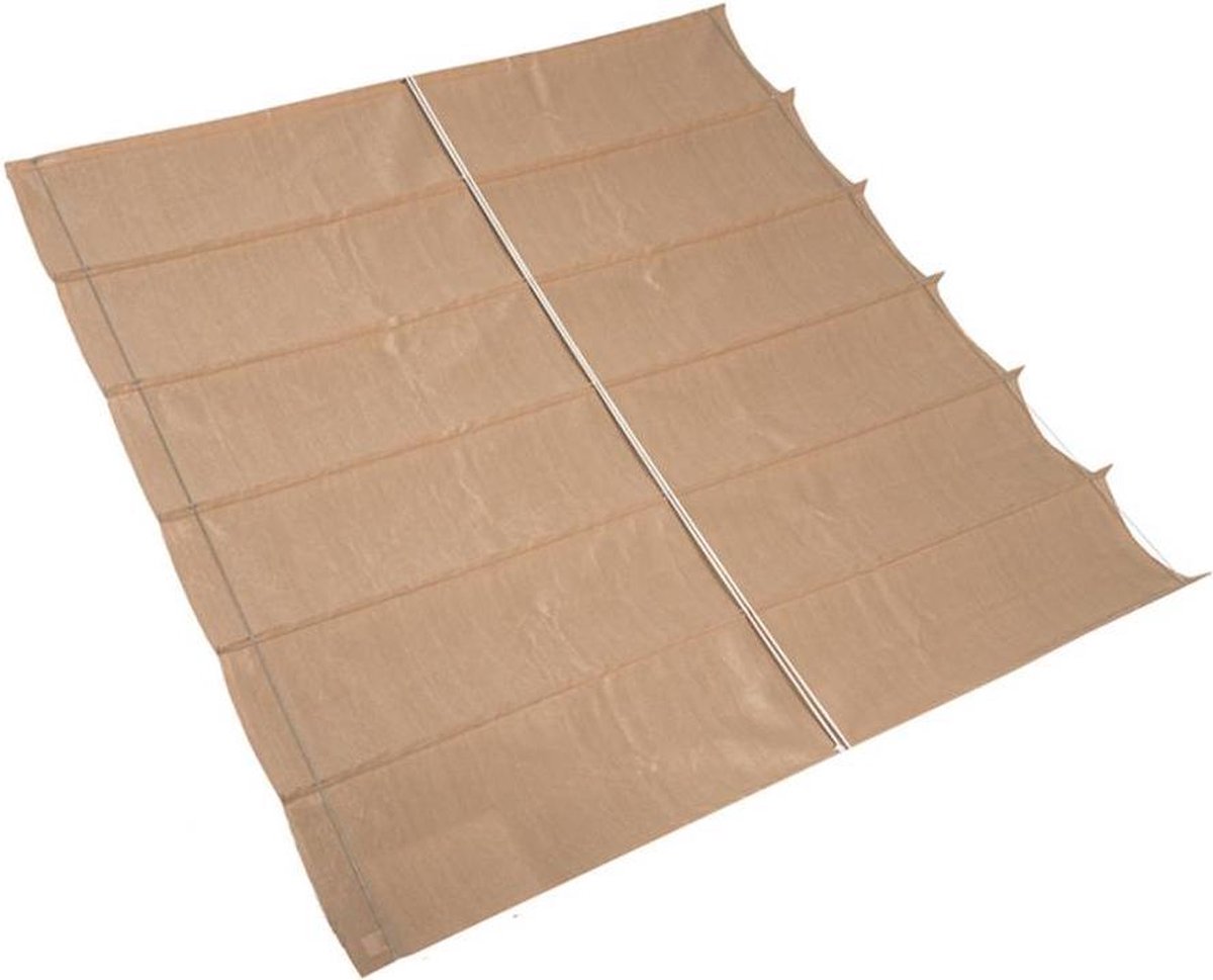 Nesling Compleet Pakket Met Buitenreinger Harmonica Schaduwdoek, 3,7x3,7 Zand - Beige