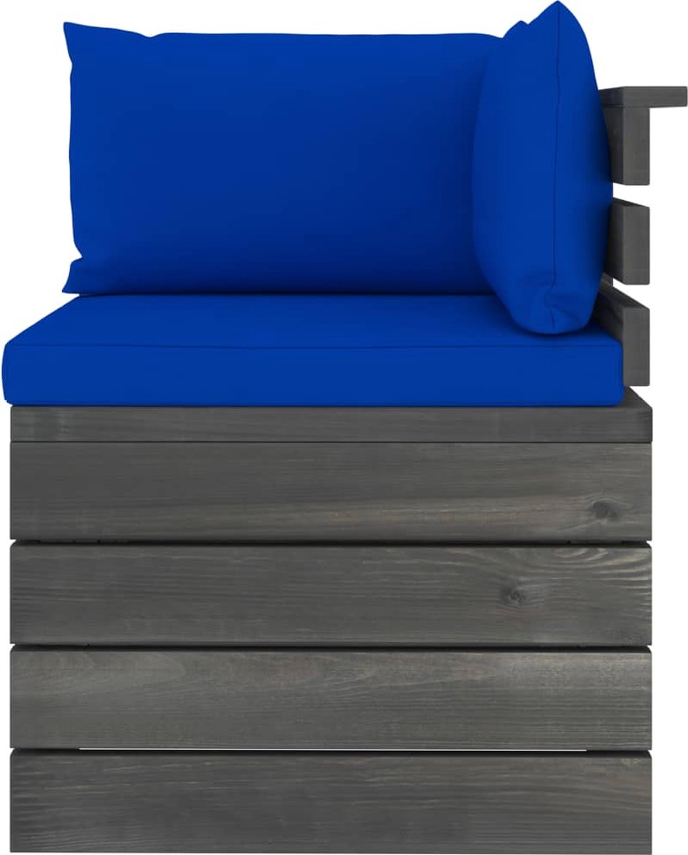 Vidaxl 6-delige Loungeset Met Kussens Pallet Massief Grenenhout - Blauw