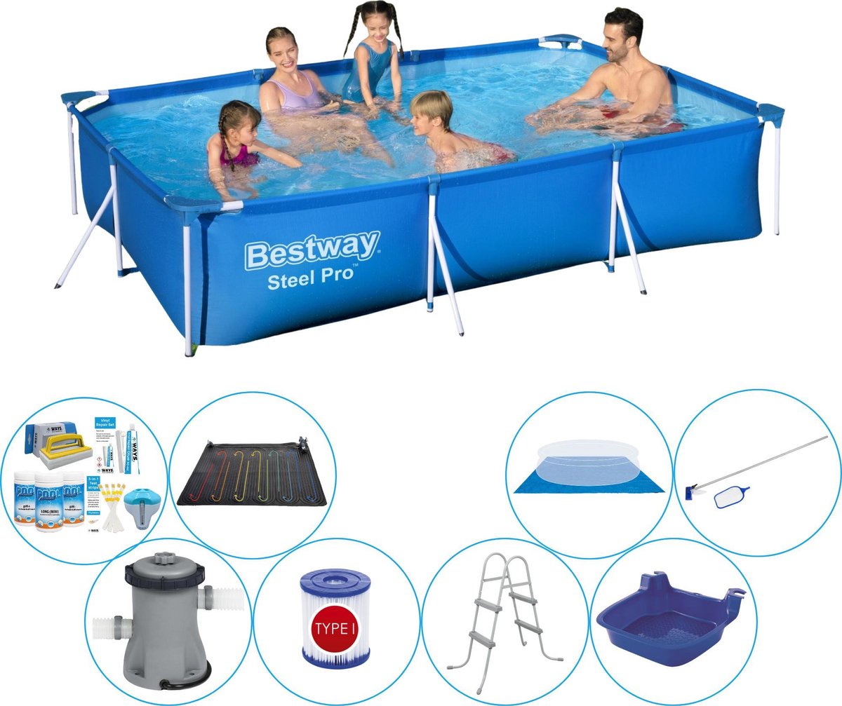 Bestway Steel Pro Rechthoekig 300x201x66 Cm - 9-delig - Slimme Zwembad Deal - Blauw