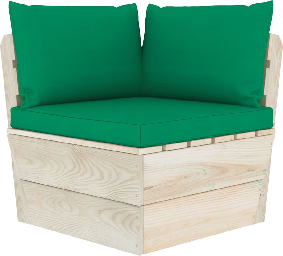 Vidaxl 12-delige Loungeset Met Kussens Pallet Vurenhout - Groen