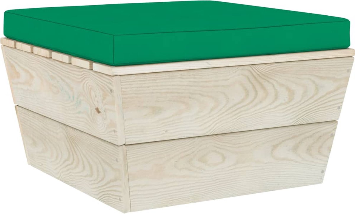 Vidaxl 12-delige Loungeset Met Kussens Pallet Vurenhout - Groen