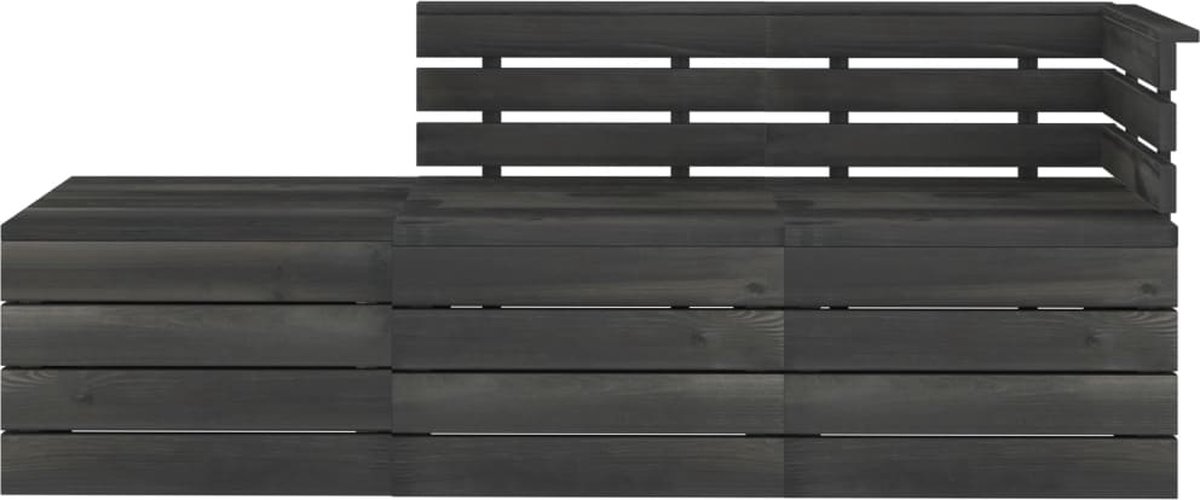 Vidaxl 3-delige Loungeset Pallet Massief Grenenhout Donker - Grijs