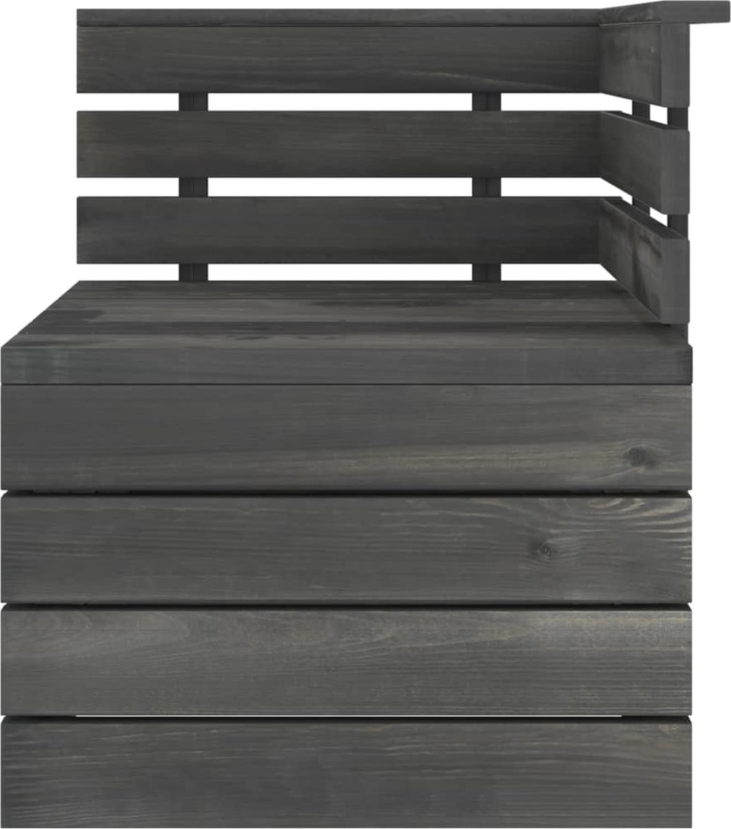 Vidaxl 3-delige Loungeset Pallet Massief Grenenhout Donker - Grijs