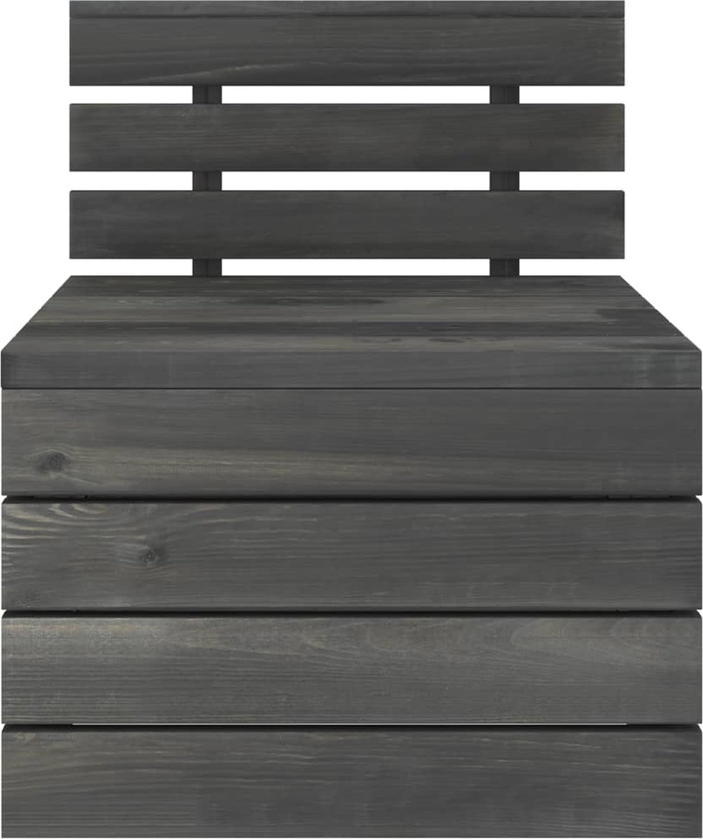 Vidaxl 3-delige Loungeset Pallet Massief Grenenhout Donker - Grijs