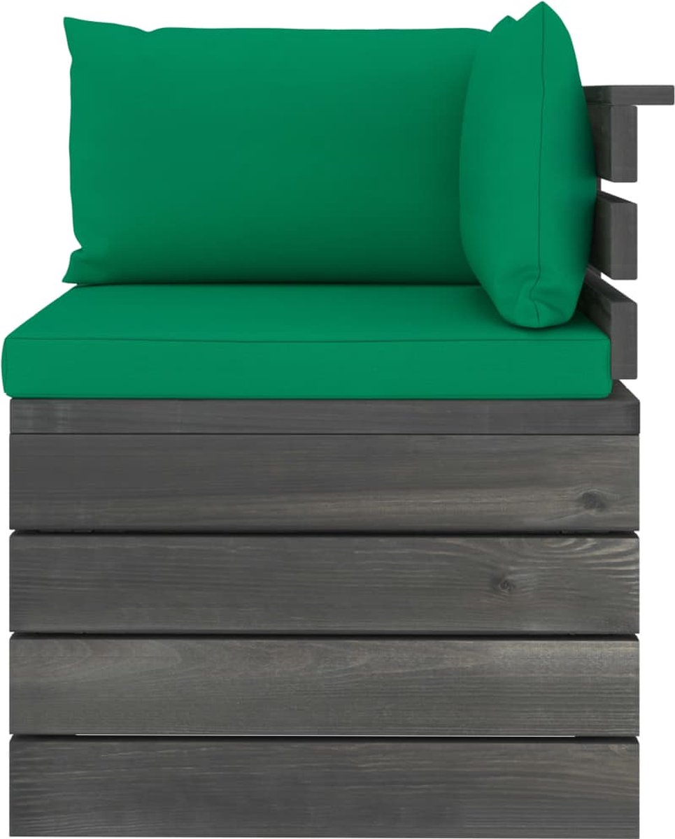 Vidaxl 7-delige Loungeset Met Kussens Pallet Massief Grenenhout - Groen