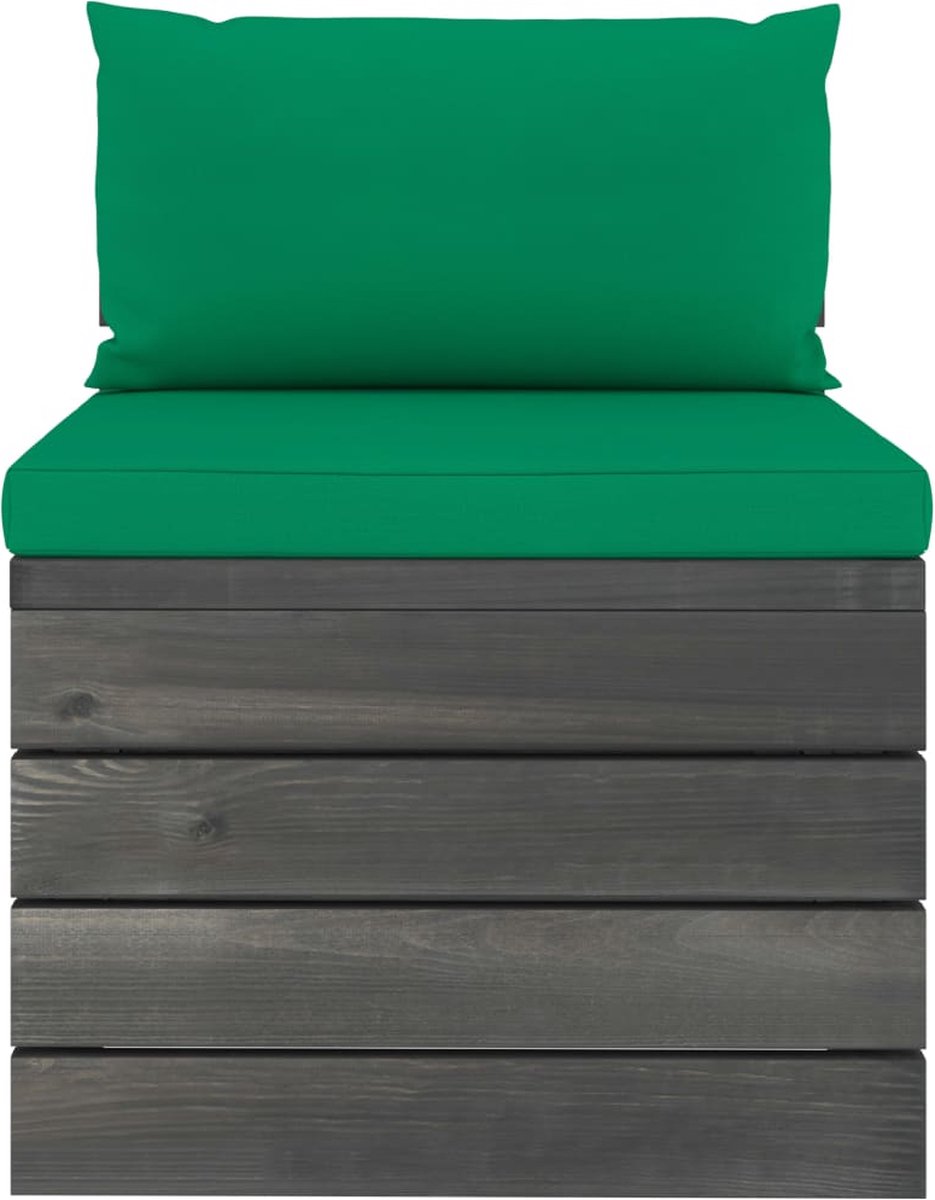Vidaxl 7-delige Loungeset Met Kussens Pallet Massief Grenenhout - Groen