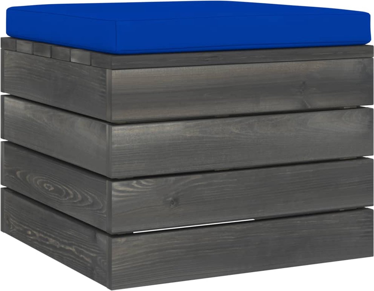 Vidaxl 3-delige Loungeset Met Kussens Pallet Massief Grenenhout - Blauw