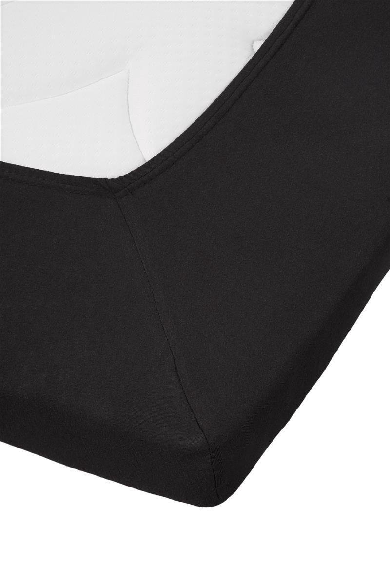 Beddinghouse Jersey Topper Hoeslaken - 100% Gebreide Jersey Katoen - 2-persoons (140x200/220 Cm) - Black - Zwart