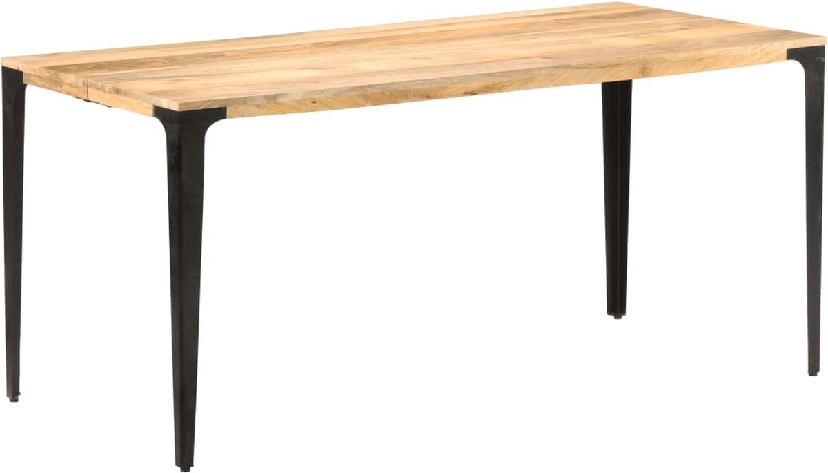 Vidaxl Eettafel 160x80x76 Cm Massief Mangohout - Bruin