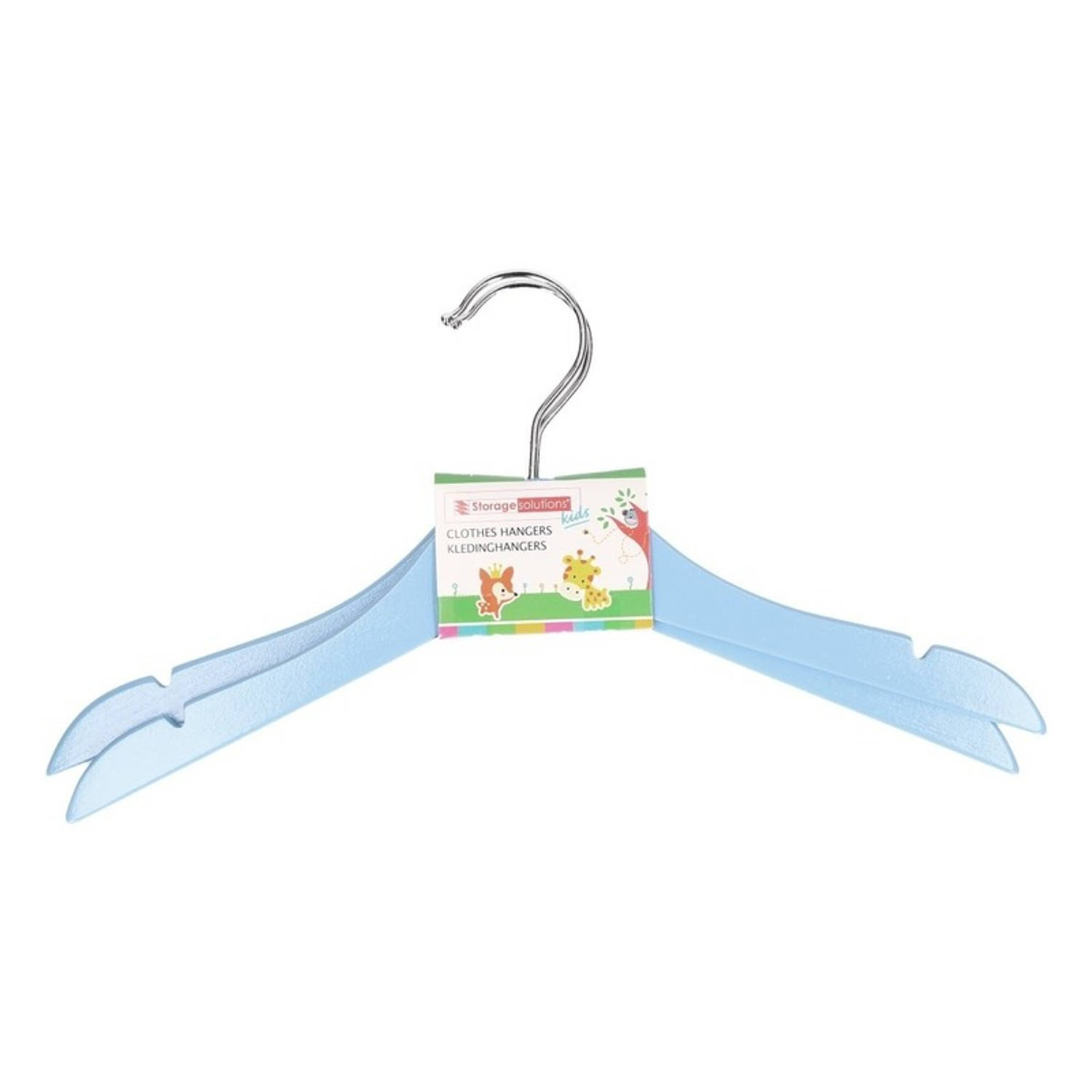 Gekleurde Kledinghangers Voor Kinderen 2 Stuks Hout - Klerenhangers Licht - Blauw