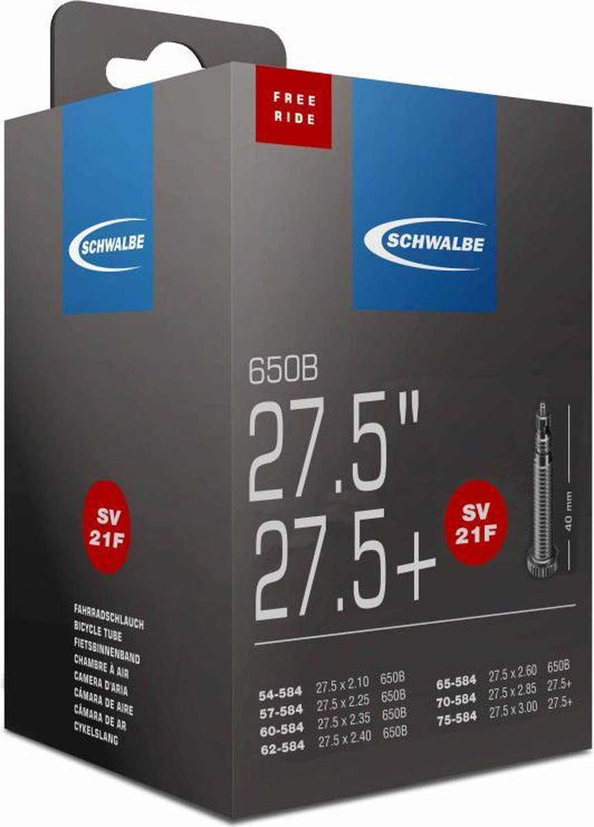 Schwalbe Binnenband 27.5 X 2.10/3.00 (54/75-584) Fv 40 Mm - Zwart