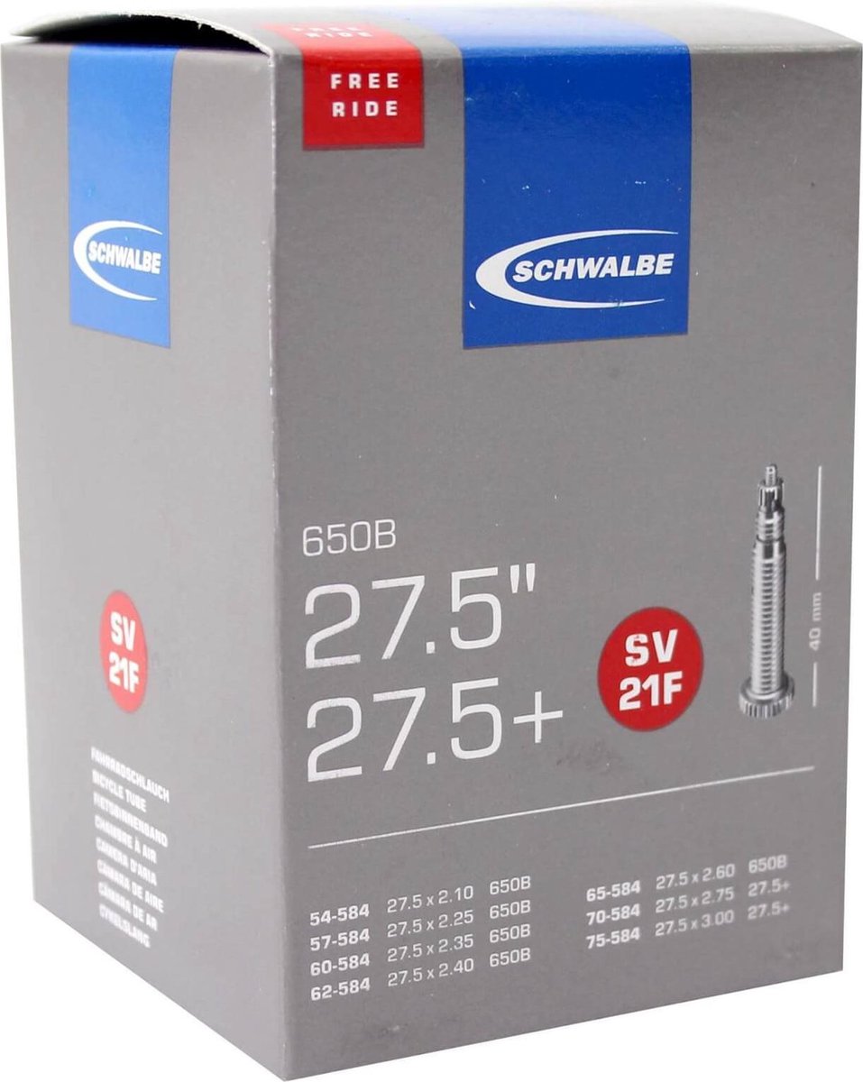 Schwalbe Binnenband 27.5 X 2.10/3.00 (54/75-584) Fv 40 Mm - Zwart