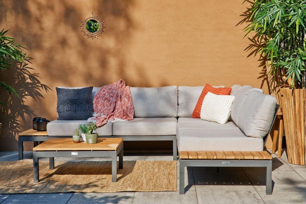 Exotan Villa All Weather Loungeset met Hoekbank - Grijs