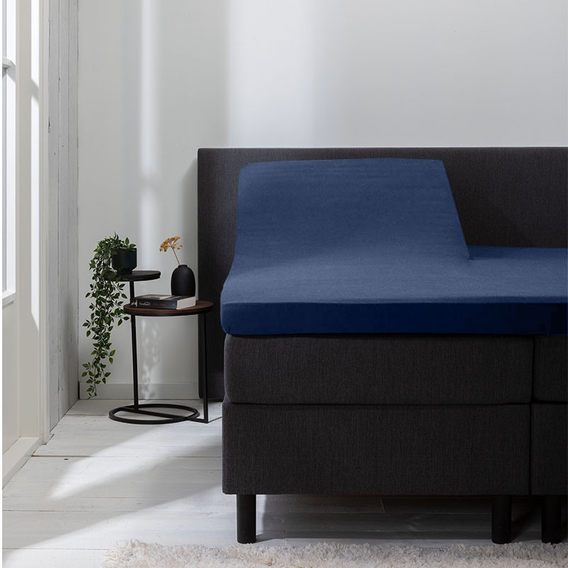 Luna Bedding 2-PACK: Luna Splittopper Hoeslaken Jersey - Navy 160 x 200/210/220 cm - Blauw