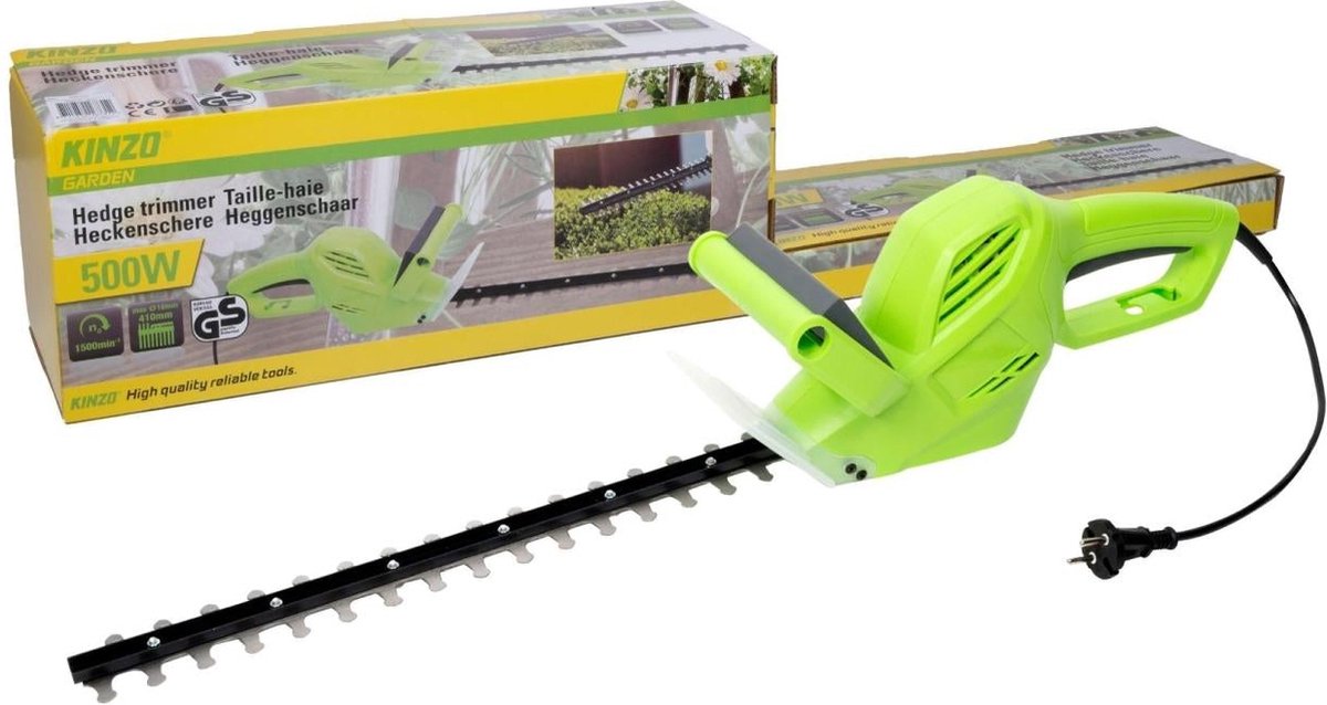 Kinzo Garden Elektrische Heggenschaar - 500w - 1500rpm - Model Qd8807-2 - Groen