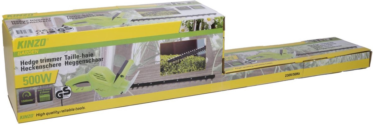 Kinzo Garden Elektrische Heggenschaar - 500w - 1500rpm - Model Qd8807-2 - Groen