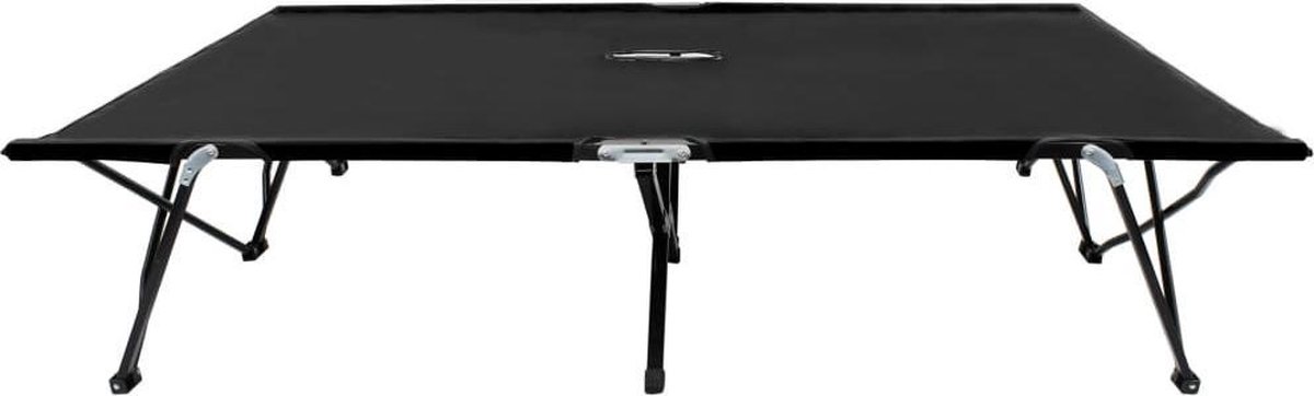 Vidaxl Ligbed 2-persoons Inklapbaar Staal - Zwart