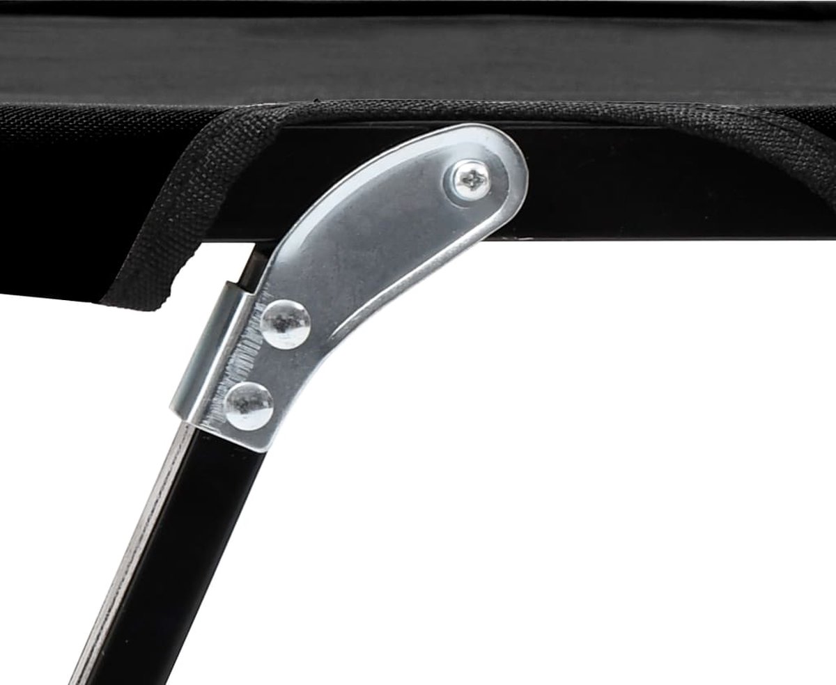 Vidaxl Ligbed 2-persoons Inklapbaar Staal - Zwart