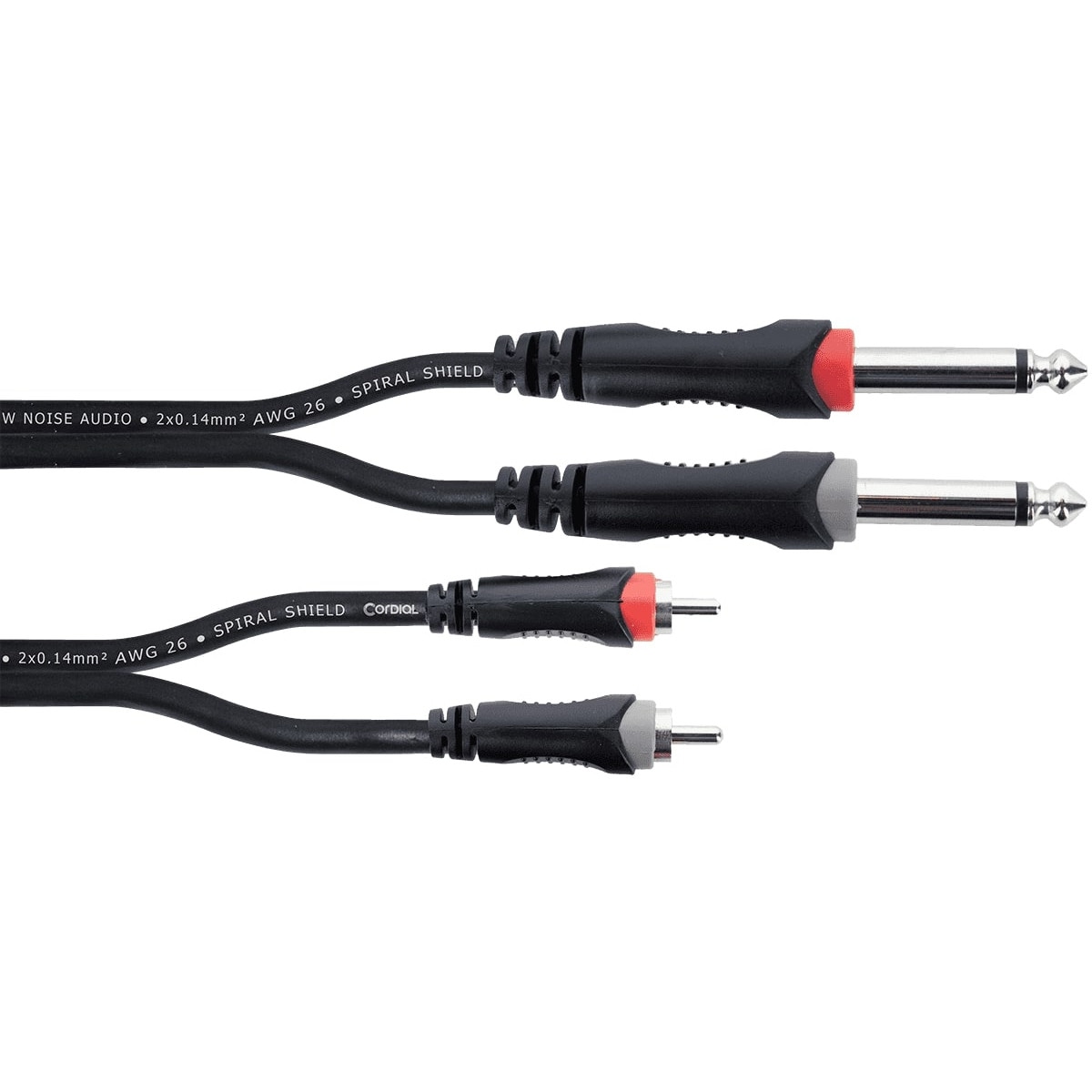 Cordial EU1.5PC Elements verloopkabel 2x 6.3 TS jack - 2x RCA 1.5m
