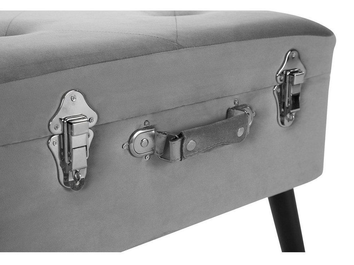 Beliani Mallard Hocker Fluweel 36 X 52 Cm - Grijs