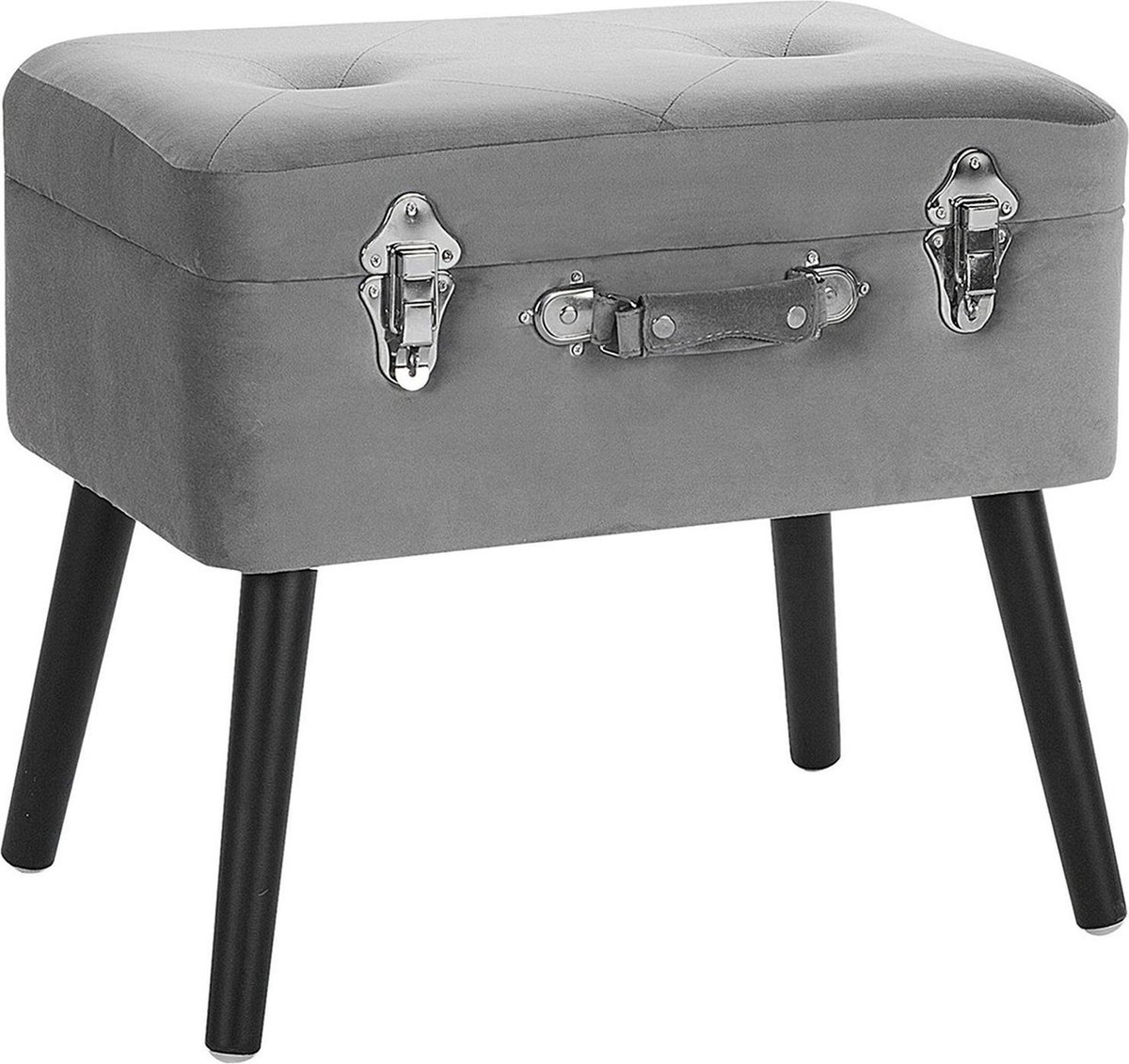 Beliani Mallard Hocker Fluweel 36 X 52 Cm - Grijs