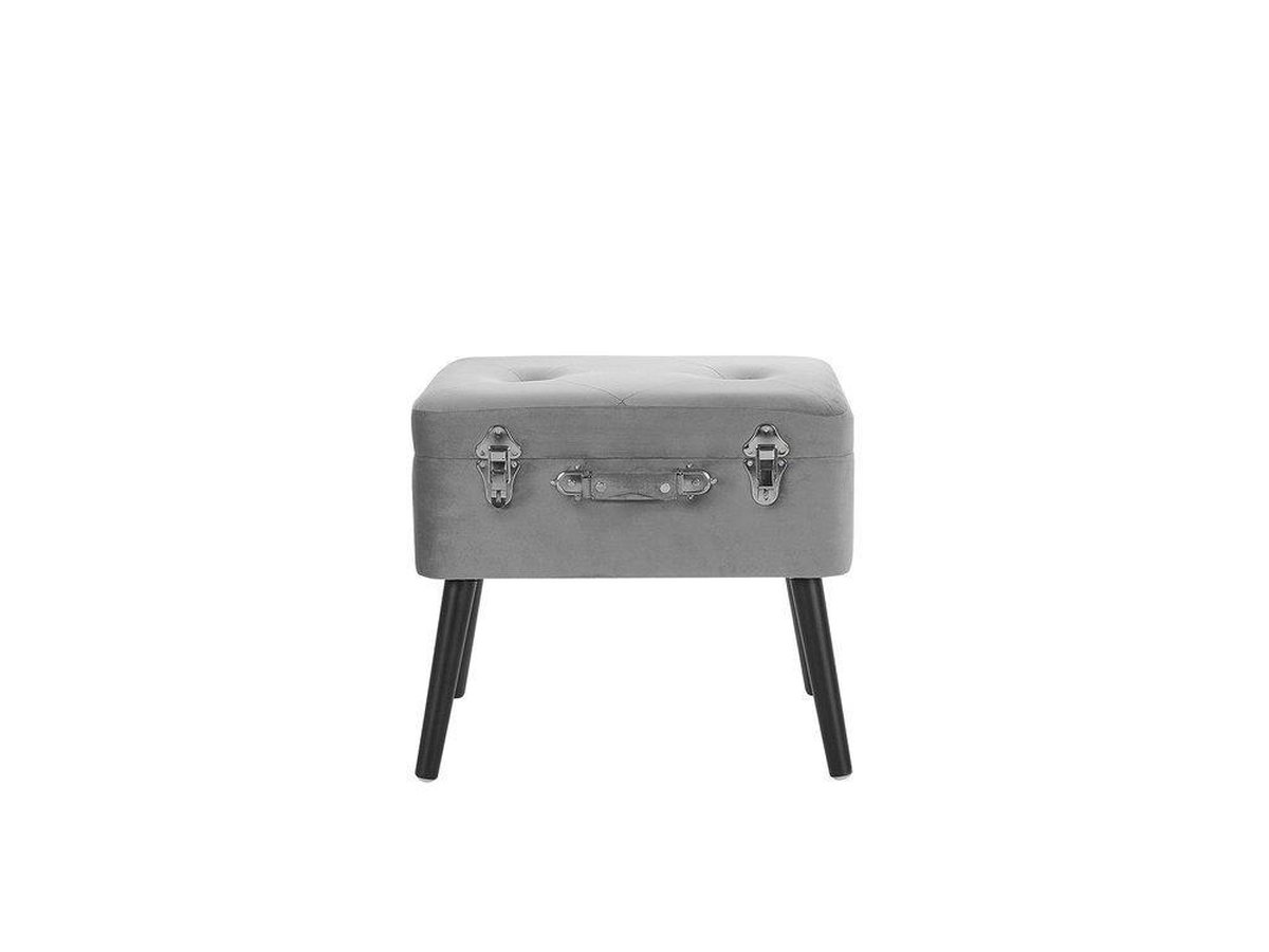 Beliani Mallard Hocker Fluweel 36 X 52 Cm - Grijs