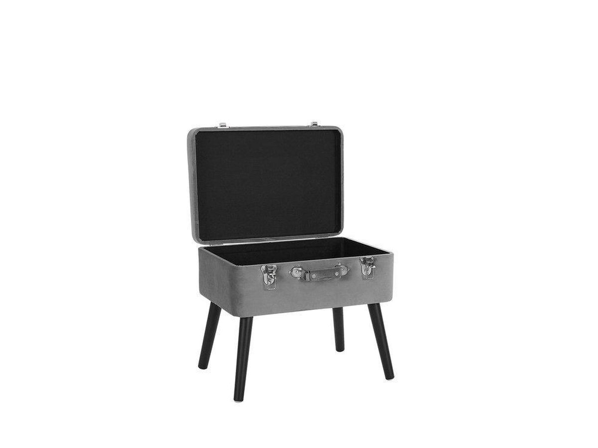 Beliani Mallard Hocker Fluweel 36 X 52 Cm - Grijs