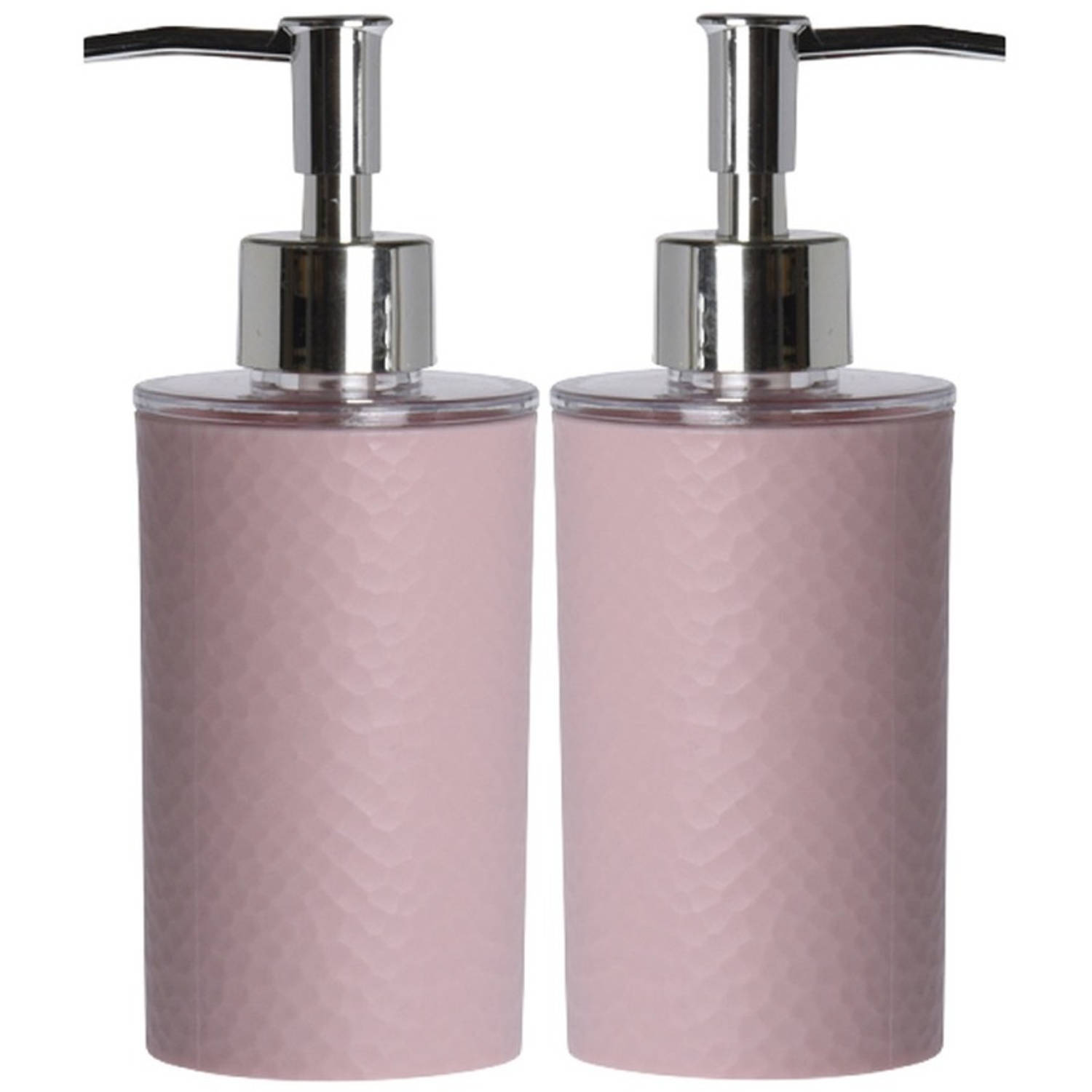 2x Zeeppompjes 18 Cm - 300 Ml - Voor In Badkamer En Toilet - Badkameraccessoires - Zeeppompjes Navulbaar - Roze