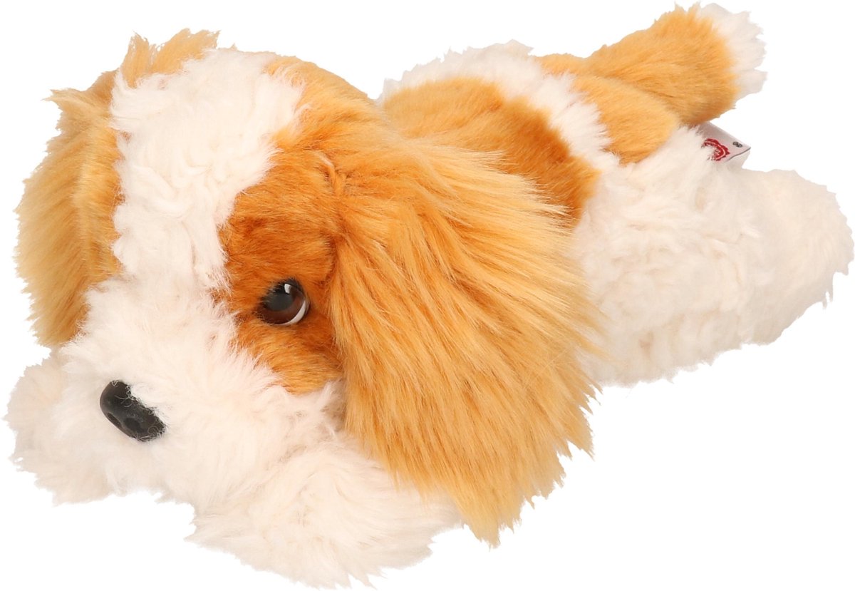Keel Toys Pluche King Charles Creme/roodbruine Honden Knuffel 25 Cm - Honden Knuffeldieren
