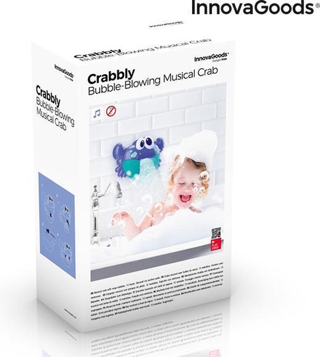Innovagoods - Muzikale Krab Met Muziekjes En Zeepbellen - Blauw