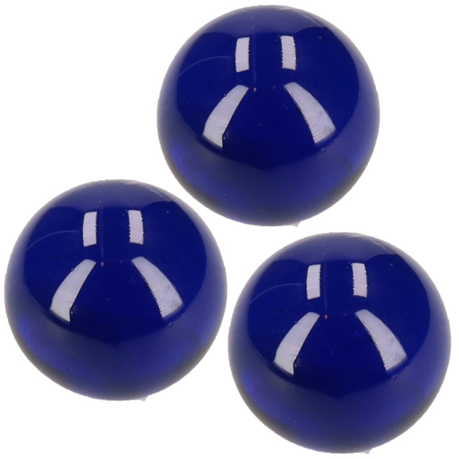 3x Stuks Knikker Donker 6 Cm - Bonken - Mega Knikkers Speelgoed - Blauw