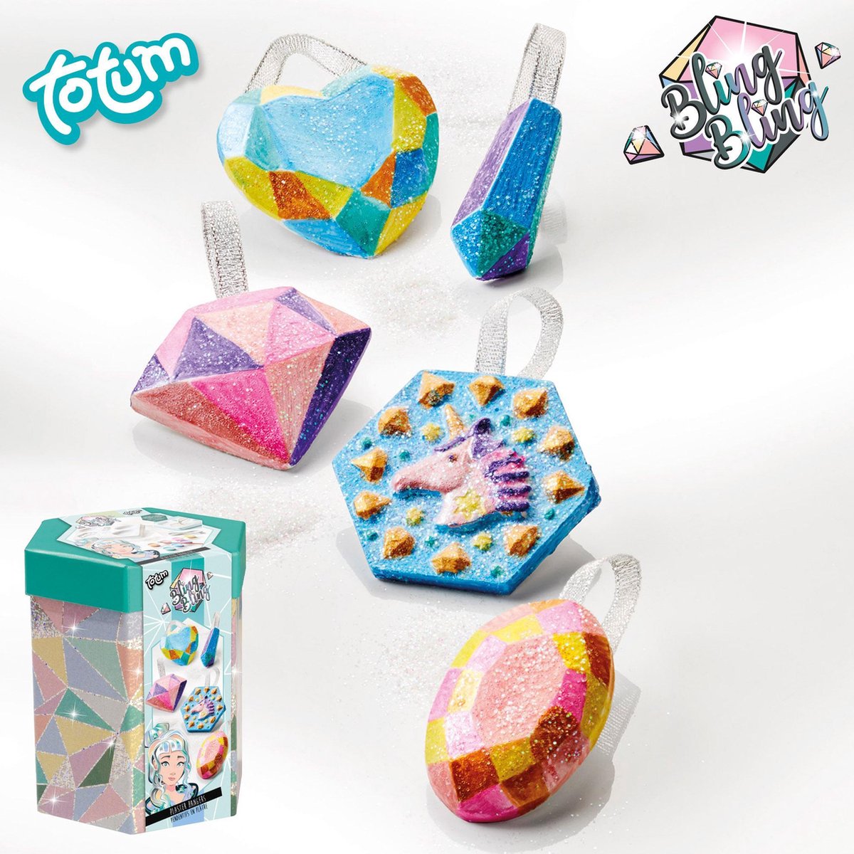 Totum maak je eigen bedels meisjes gips 7 delig